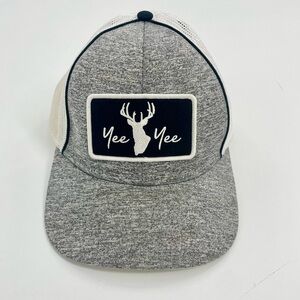 Yee Yee Buck Grey and White Neutral Trucker Hat Preppy Hunter One Size